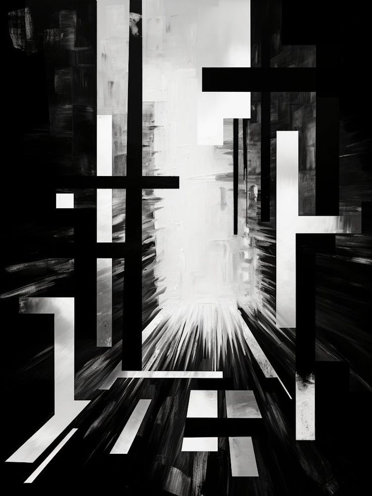 Threshold Abstract Black And White 2