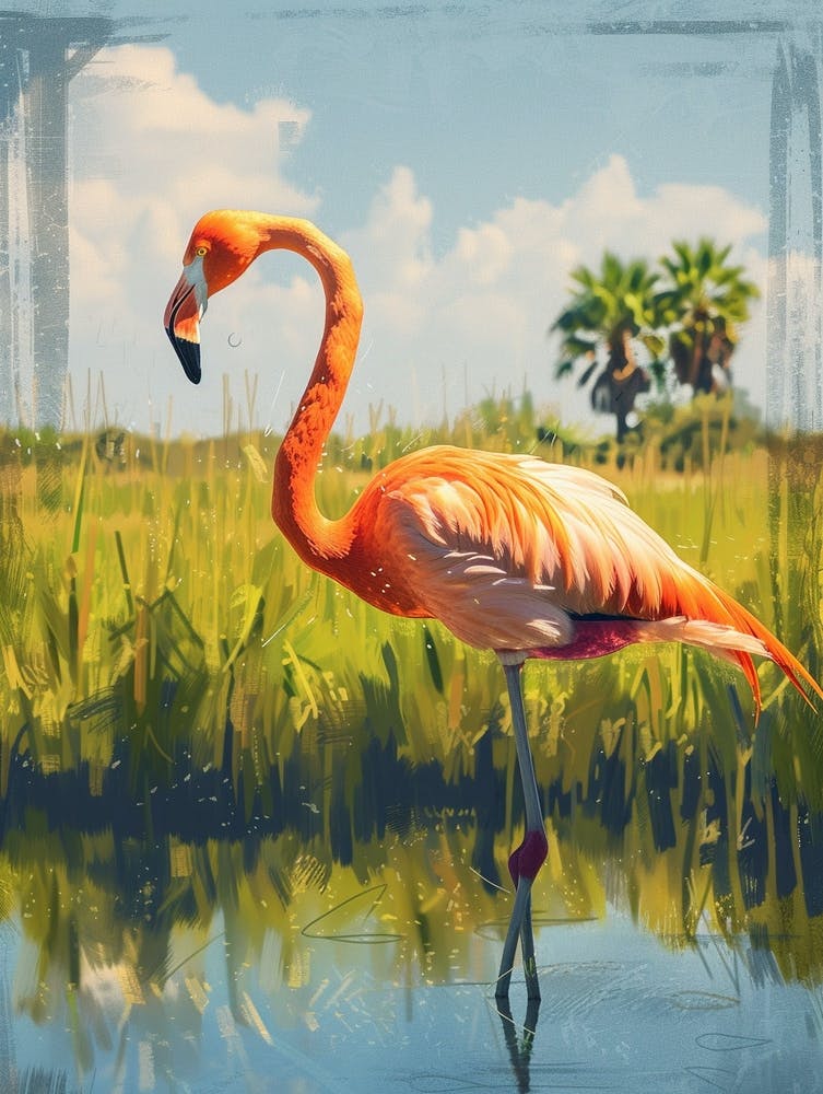 Greater Flamingo Camargue Provence France Tropical Illustration 6