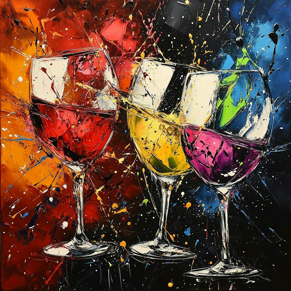 Drei Weingläser Kunst 2