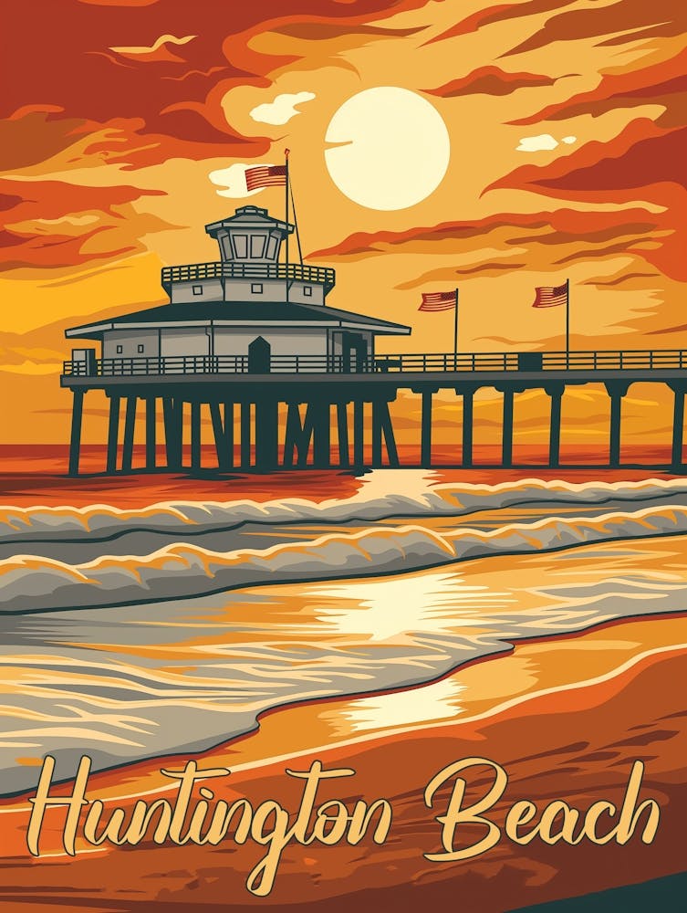 Huntington Beach - A Blast from the Past Poster