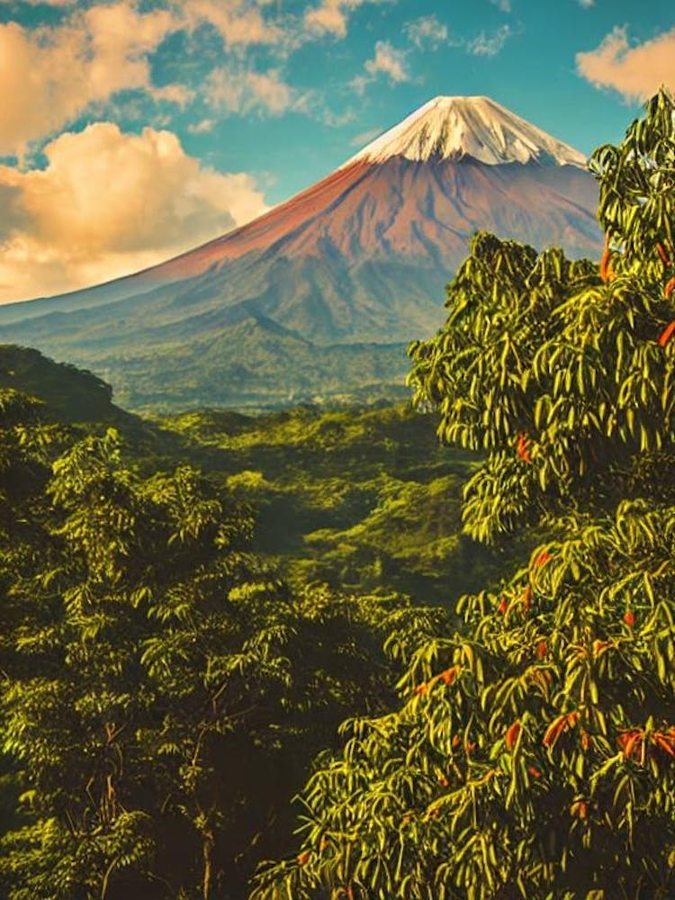 Arenal Volcano National Park 2 Costa Rica Vintage Poster