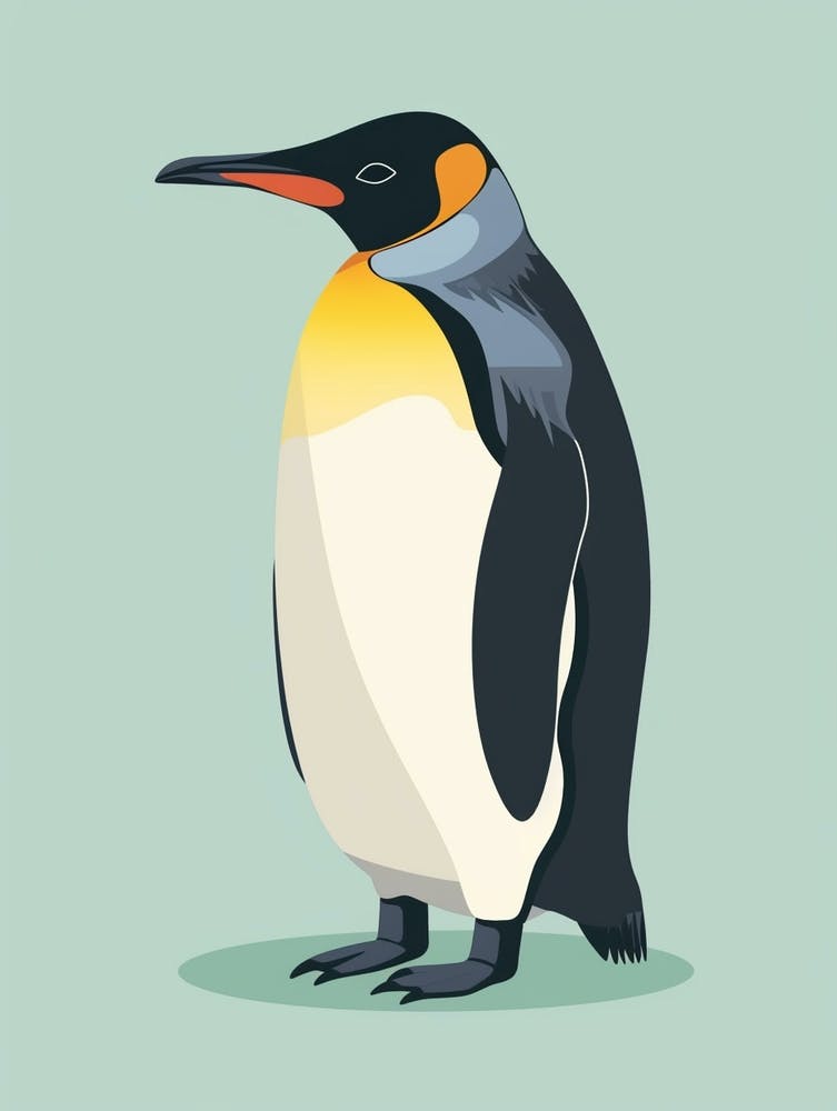 King Penguin Cooper Bay Minimalist Illustration 1
