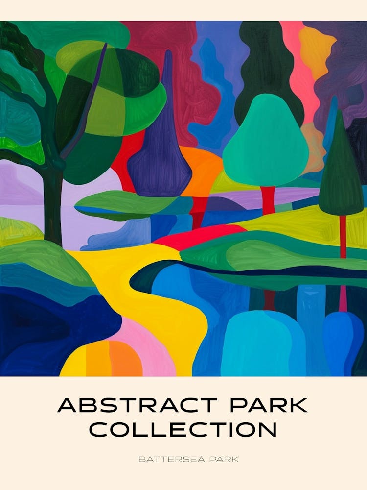 Abstract Park Collection Poster Battersea Park London 8
