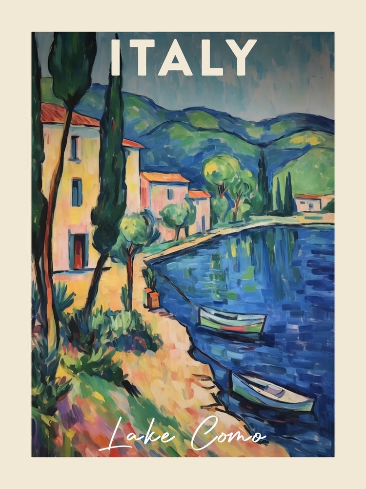 Lake Como Italy 4 Fauvist Painting  Travel Poster