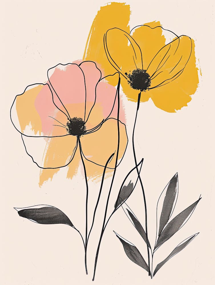 Memphis Flower Market Boho Minimalist Style