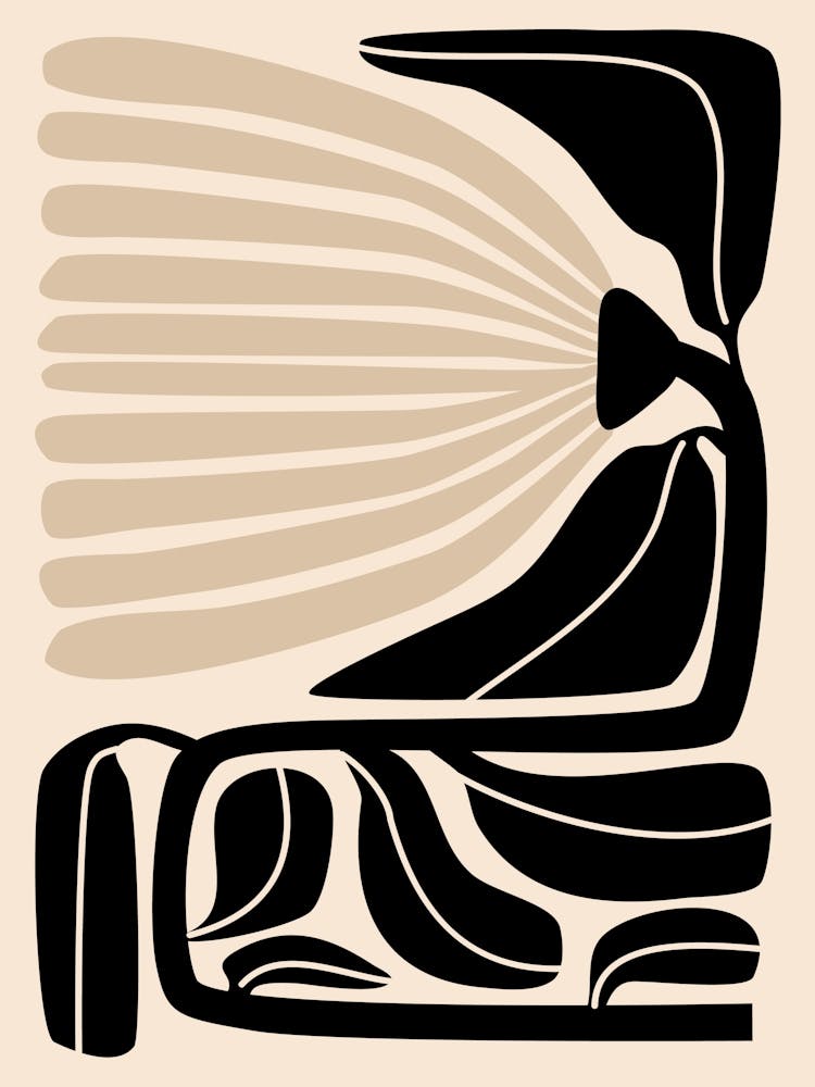 Black And Beige Flower