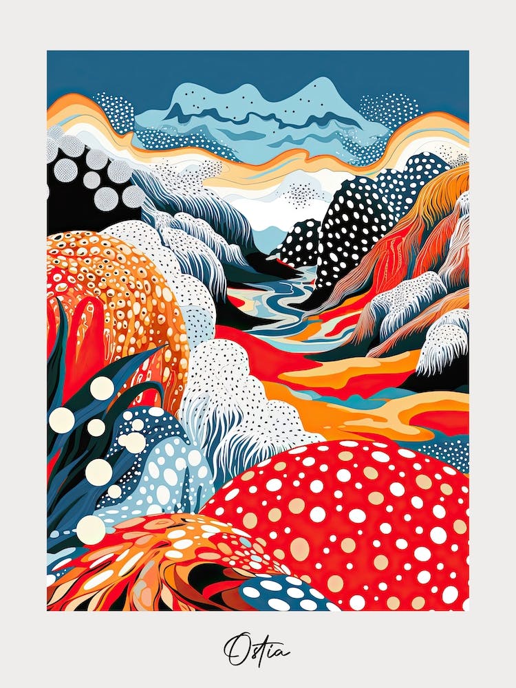 Poster Of Ostia, Italy, Illustration In The Style Of Pop Art 2