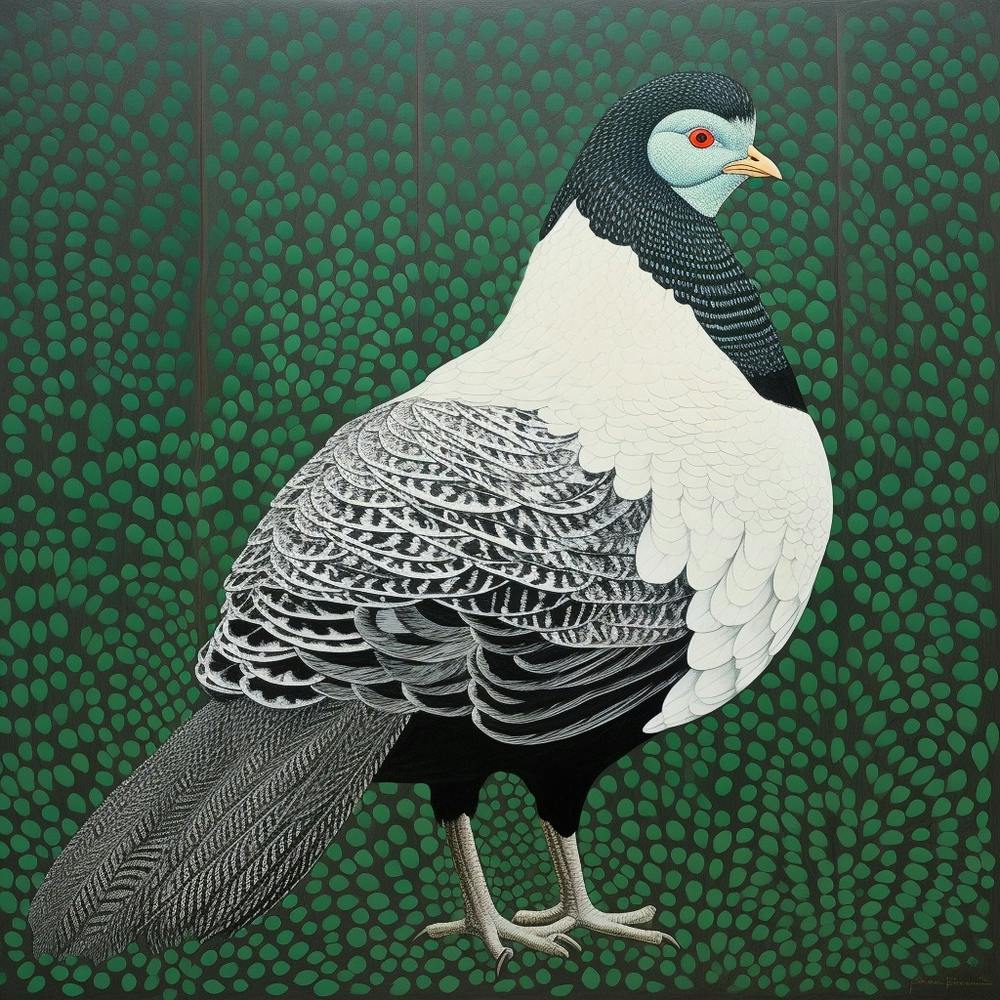 Ohara Koson Inspired Bird Painting Grouse 4 Square