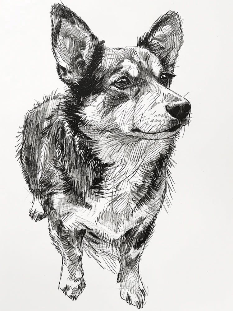 Corgi Dog Line Sketch 5
