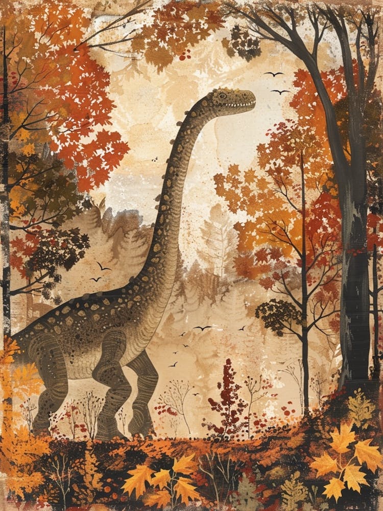 Dinosaur In An Autumnal Forest 4