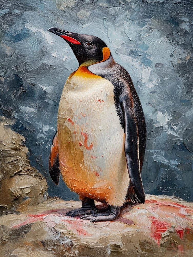 Adlie Penguin Floreana Island Oil Painting 4