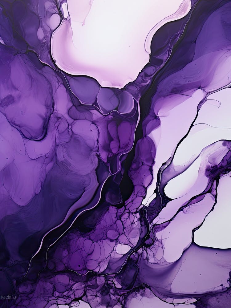 Purple And Black Flow Asbtract Painting 1