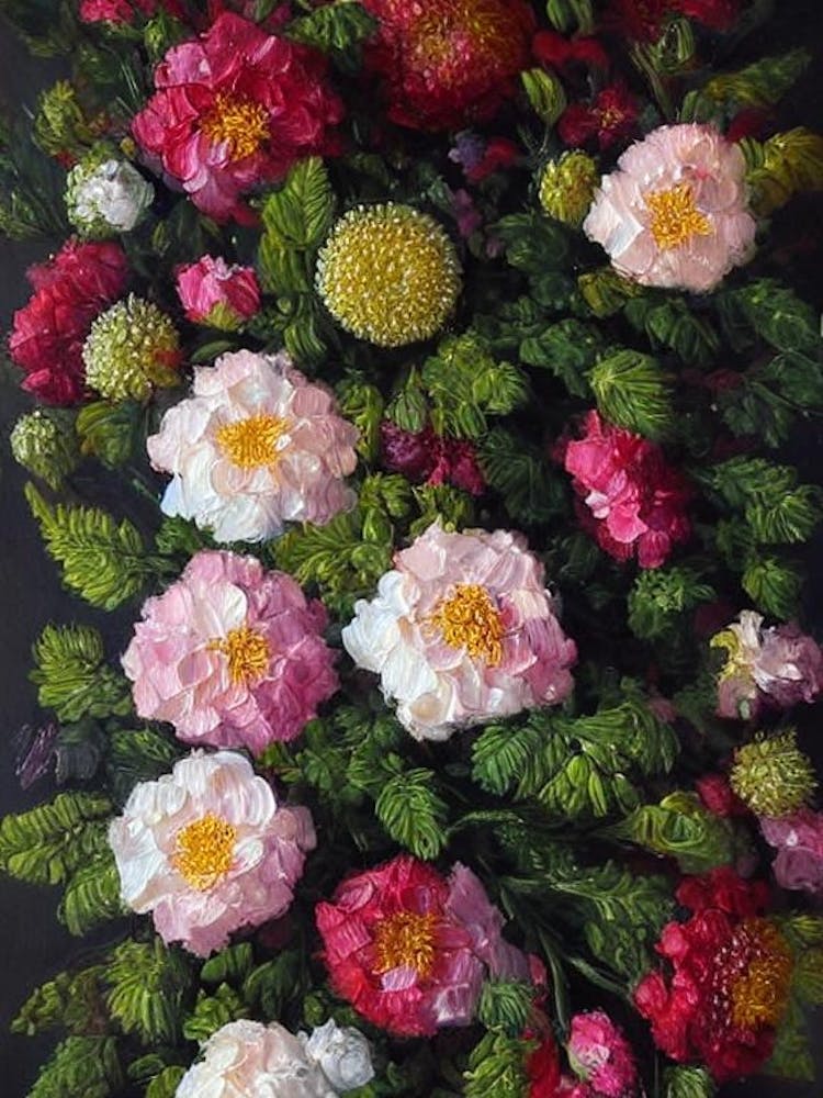 Queen Anne’S Lace Still Life Oil Painting Flower