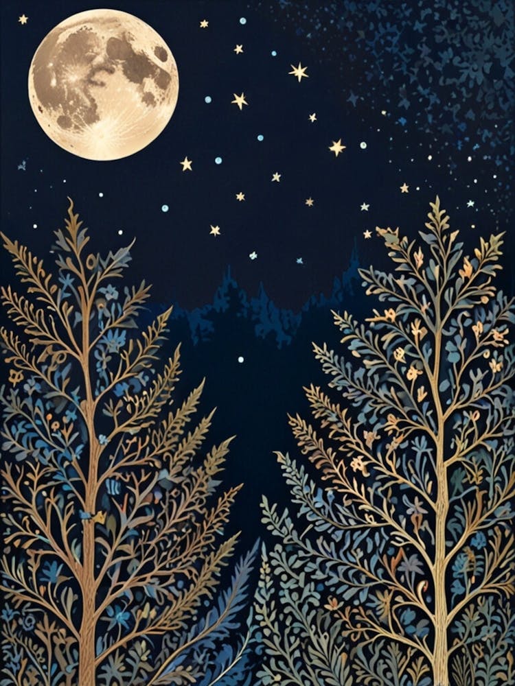 WILLIAM MORRIS Moonlight In The Forest 1