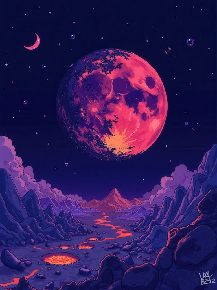 Moon And Stars 9