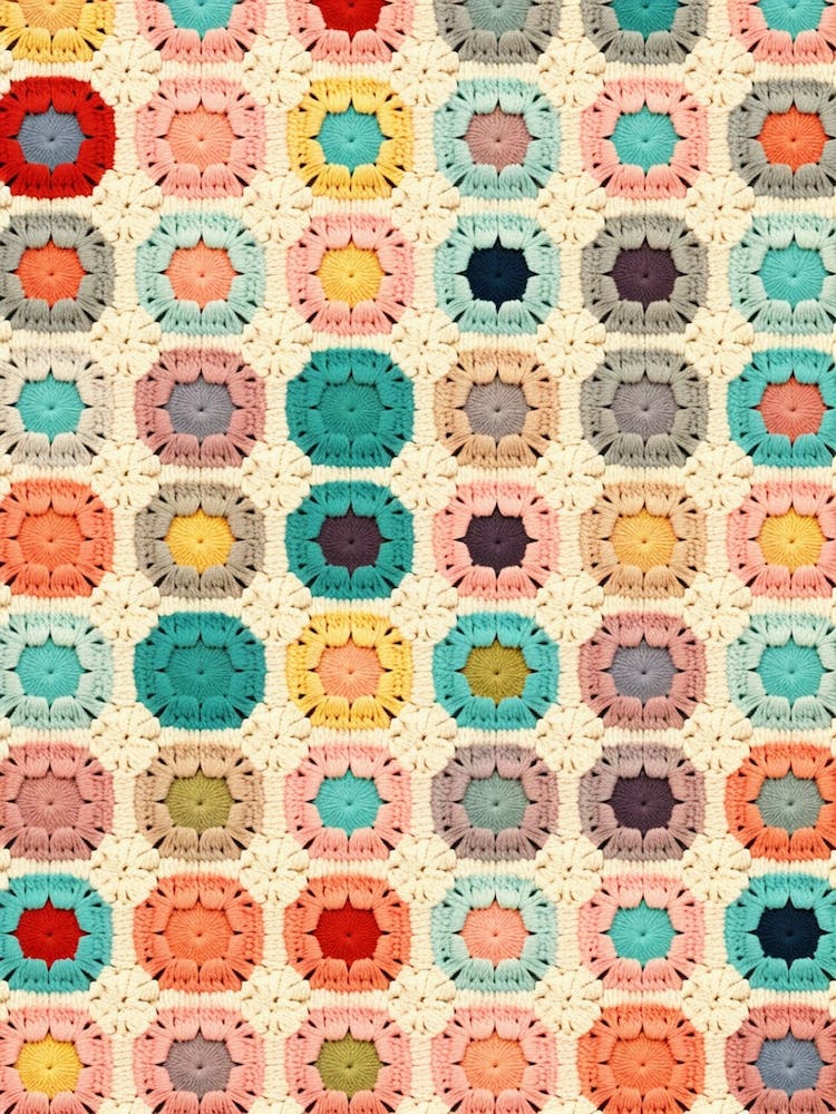 Crochet Blanket Material Retro  2