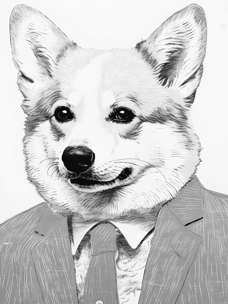 Corgi In A Suit