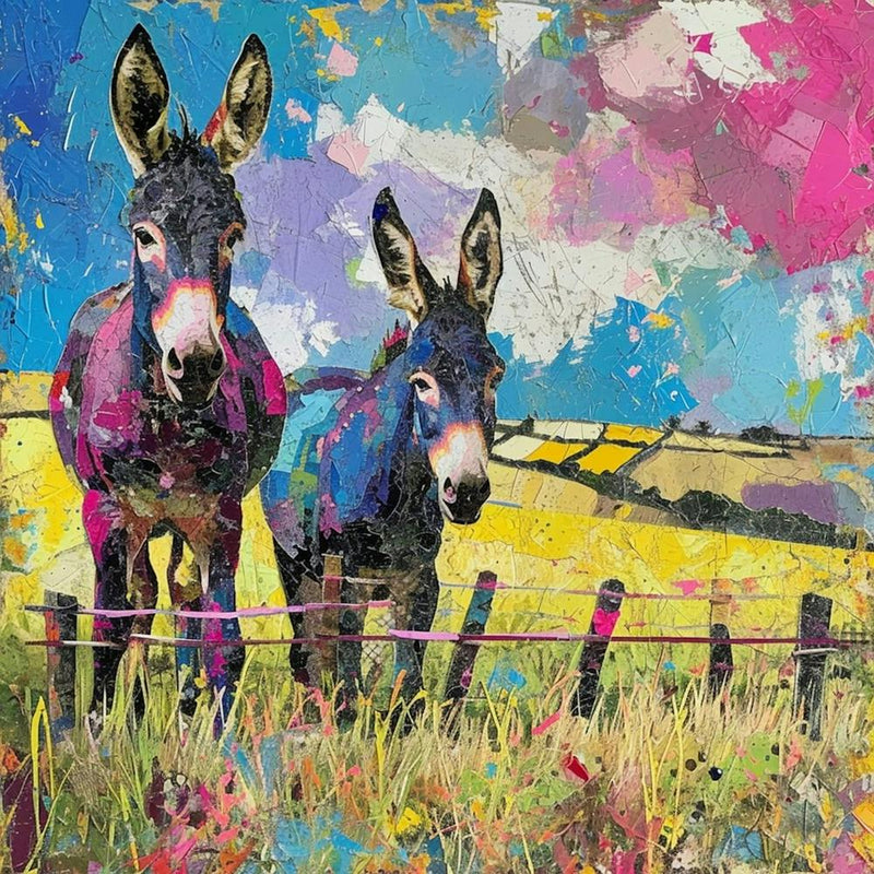 Kitsch Collage Of Donkeys 3
