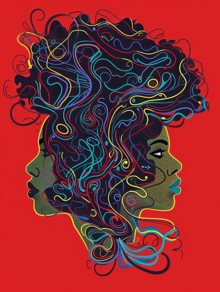 Two Women With Curly Hair