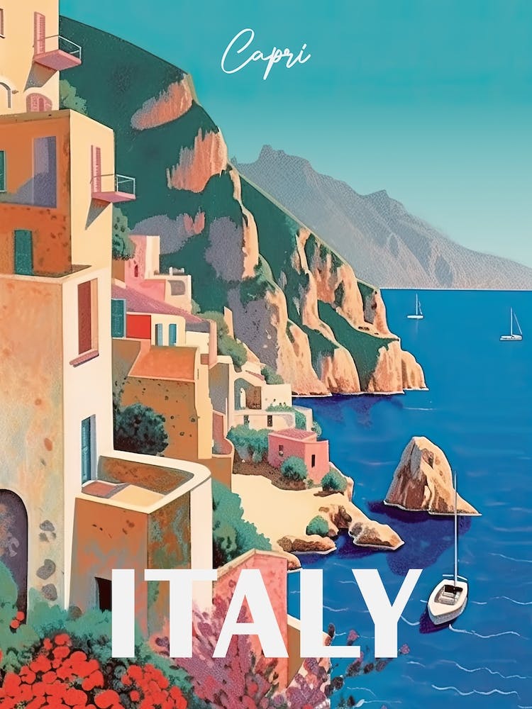 Capri Italy Travel Poster 2