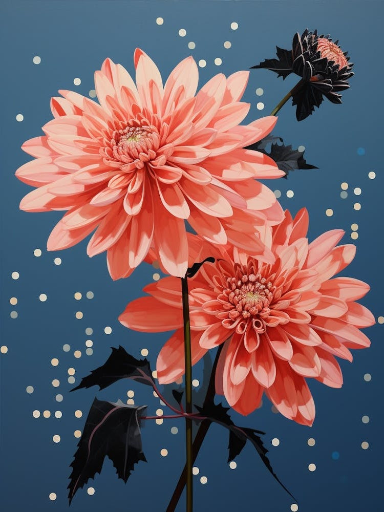 Surreal Florals Asters 3 Flower Painting
