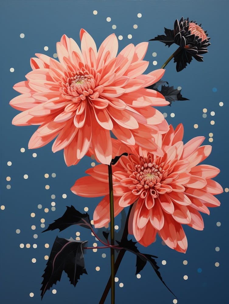 Surreal Florals Asters 3 Flower Painting