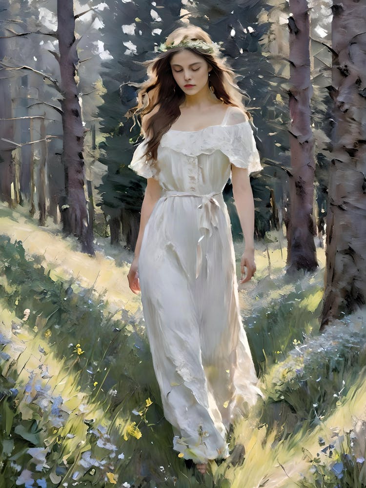 Princess Oil Painting | painting home decor| Woman with Brown Hair Painting | Vintage Wall Art | Woman portrait