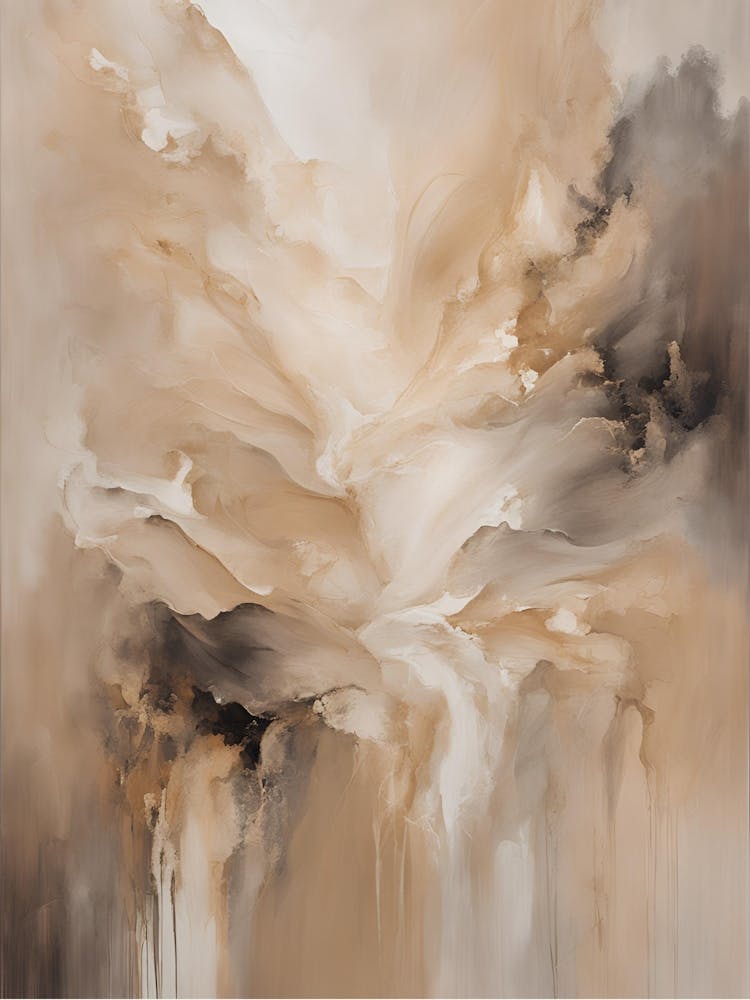 Neutral Abstract Beige Painting