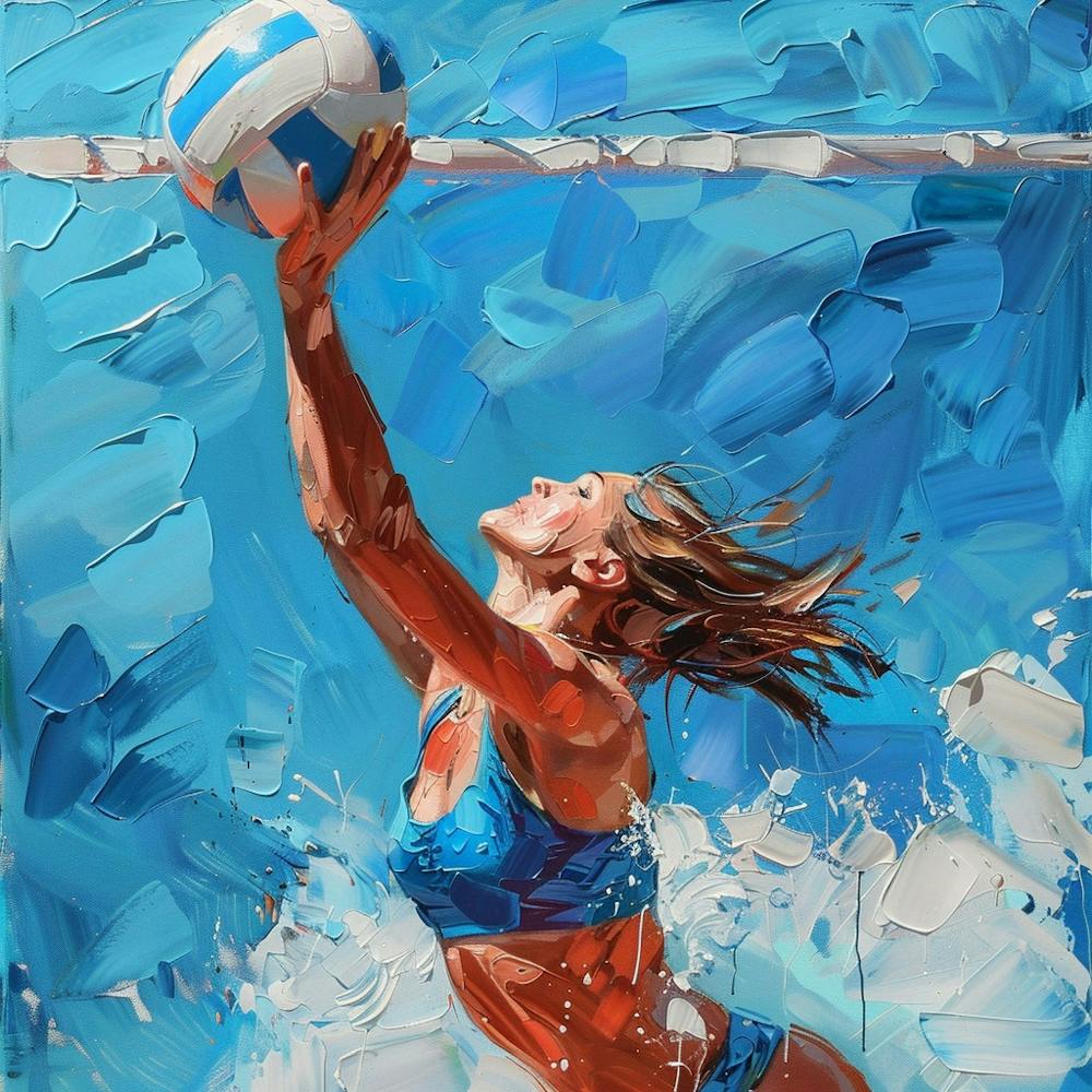 A Volleyball Spike Oil Painting Illustration 1718706264 3
