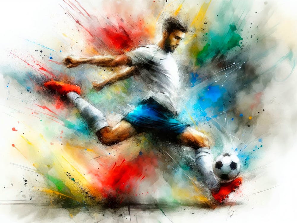 Fußballspieler Tritt Den Ball 15