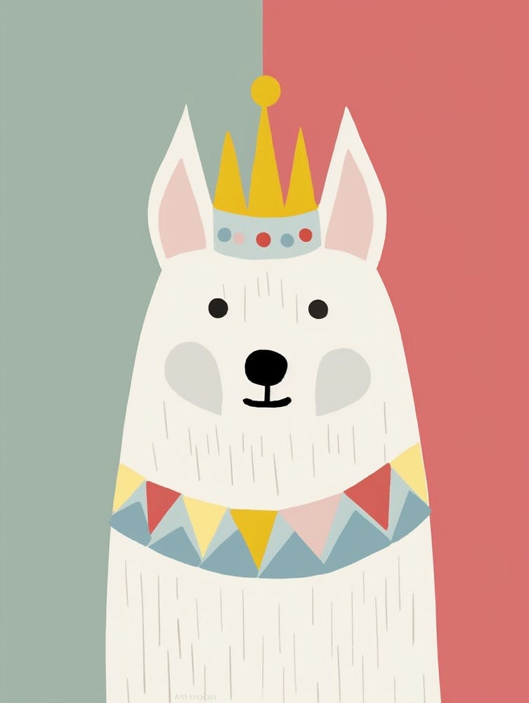 Little Arctic Wolf 2 Wearing A Crown
