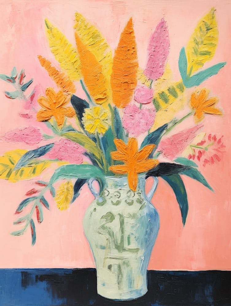 Flower Painting Fauvist Style Celosia 1