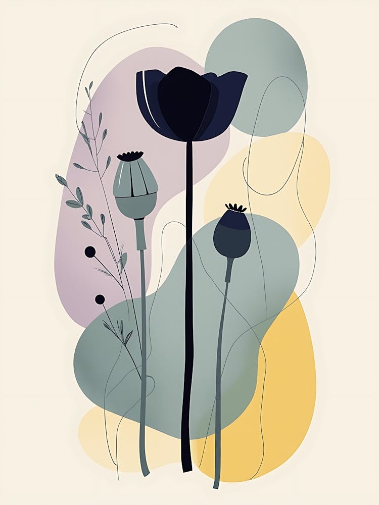 Pastellblüten-Komposition in erdiger Farbpalette