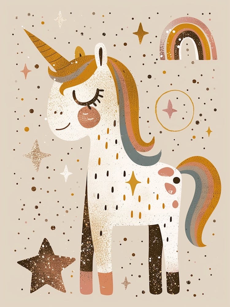 Unicorn Rainbow Doodle Illustration 1
