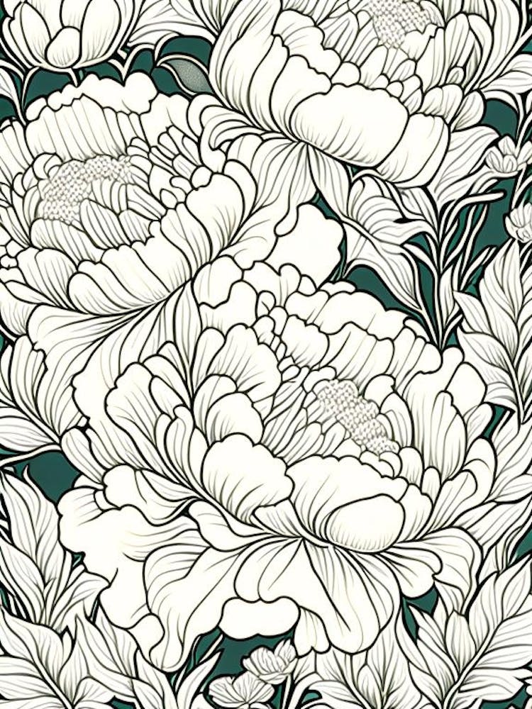 Command Performance Peonies 1 Drawing