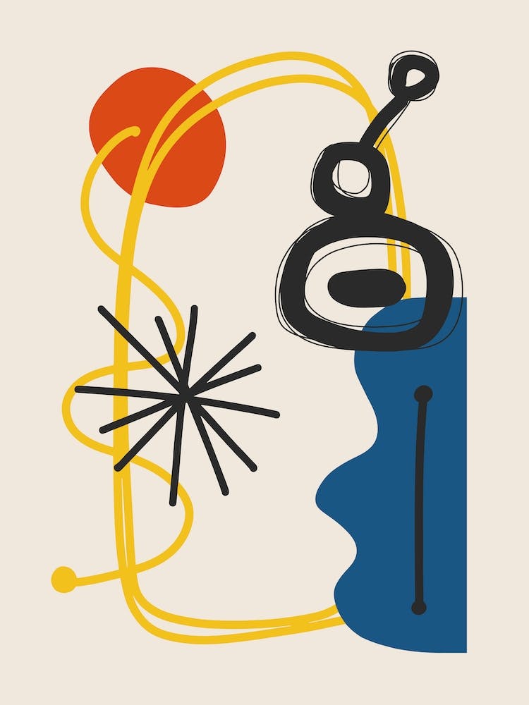 Mirò Inspired Abstract Eclectic Art 1
