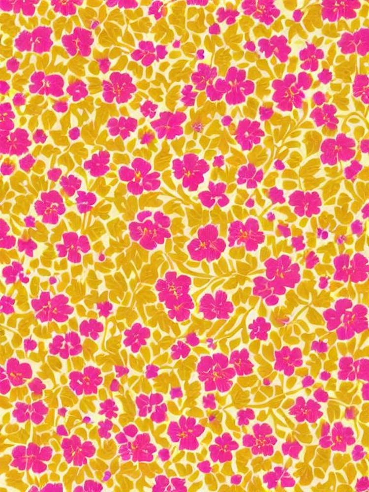 Wisteria Floral Print Retro Pattern 1 Flower