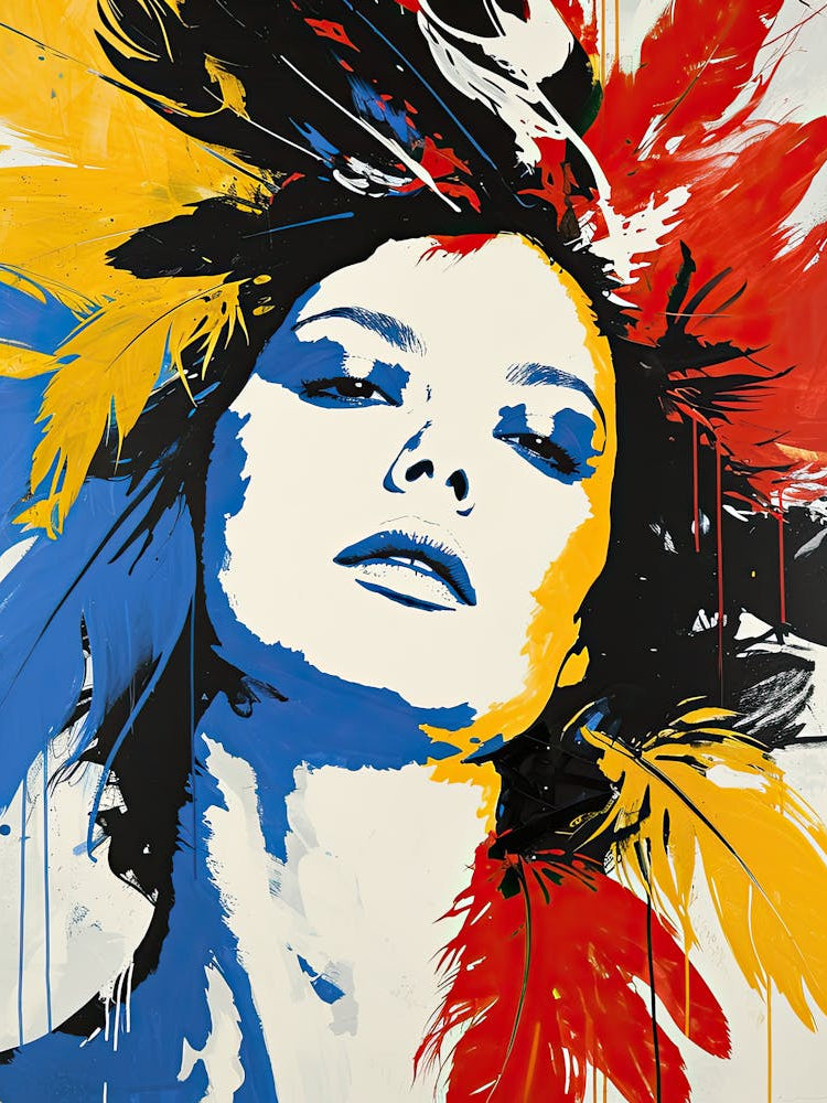 Woman With Feathers, Pop Art
