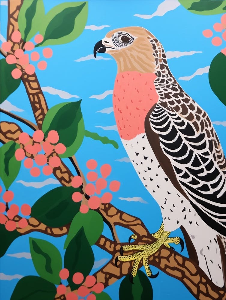 Maximalist Animal Painting Hawk 2