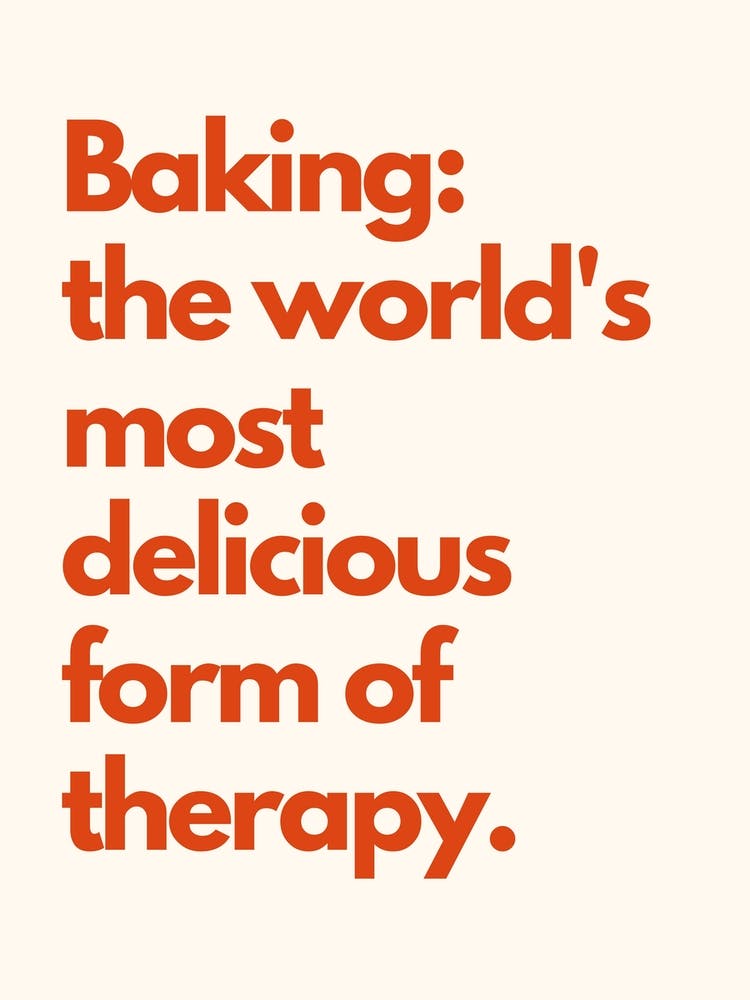 Baking Therapy 1 Kitchen Typography Cream Red