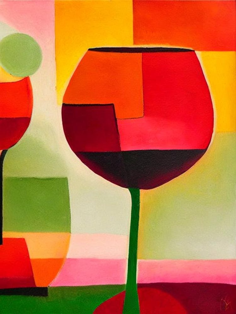 Sekt Paul Klee Inspired Abstract Cocktail Poster