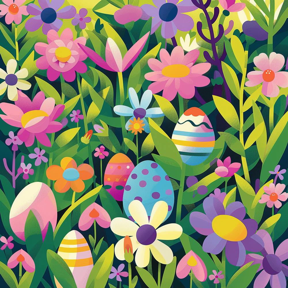 Easter Eggs In The Garden