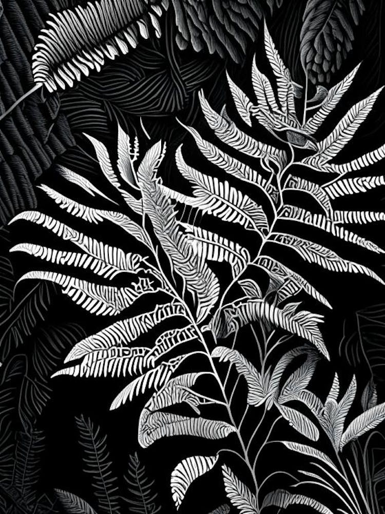 Gossamer Fern Linocut