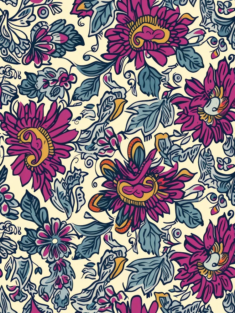 Iris Impress London Fabrics Floral Pattern 2