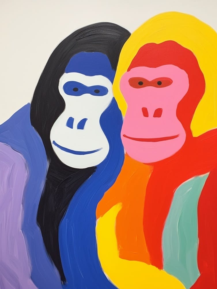 Colourful Kids Animal Art Gorilla 2