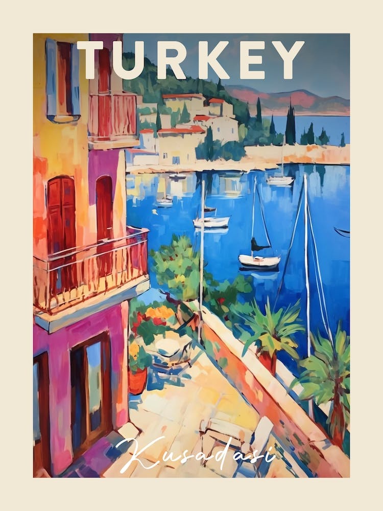 Kusadasi Turkey 2 Fauvist Painting  Travel Poster