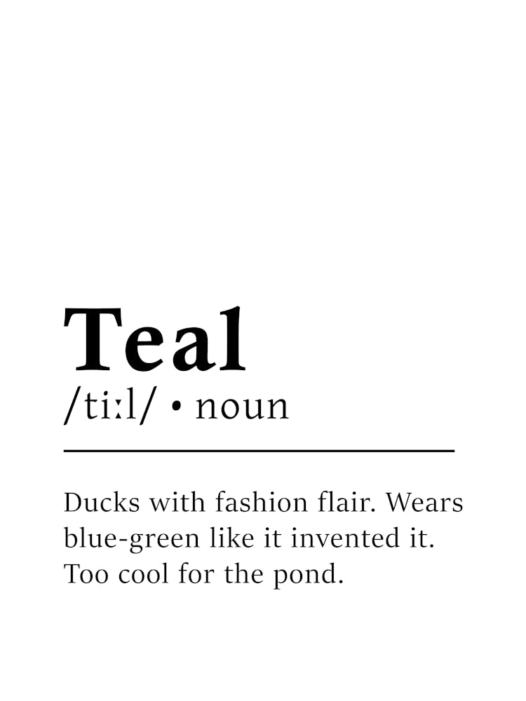 Teal Definition Poster - Dictionary