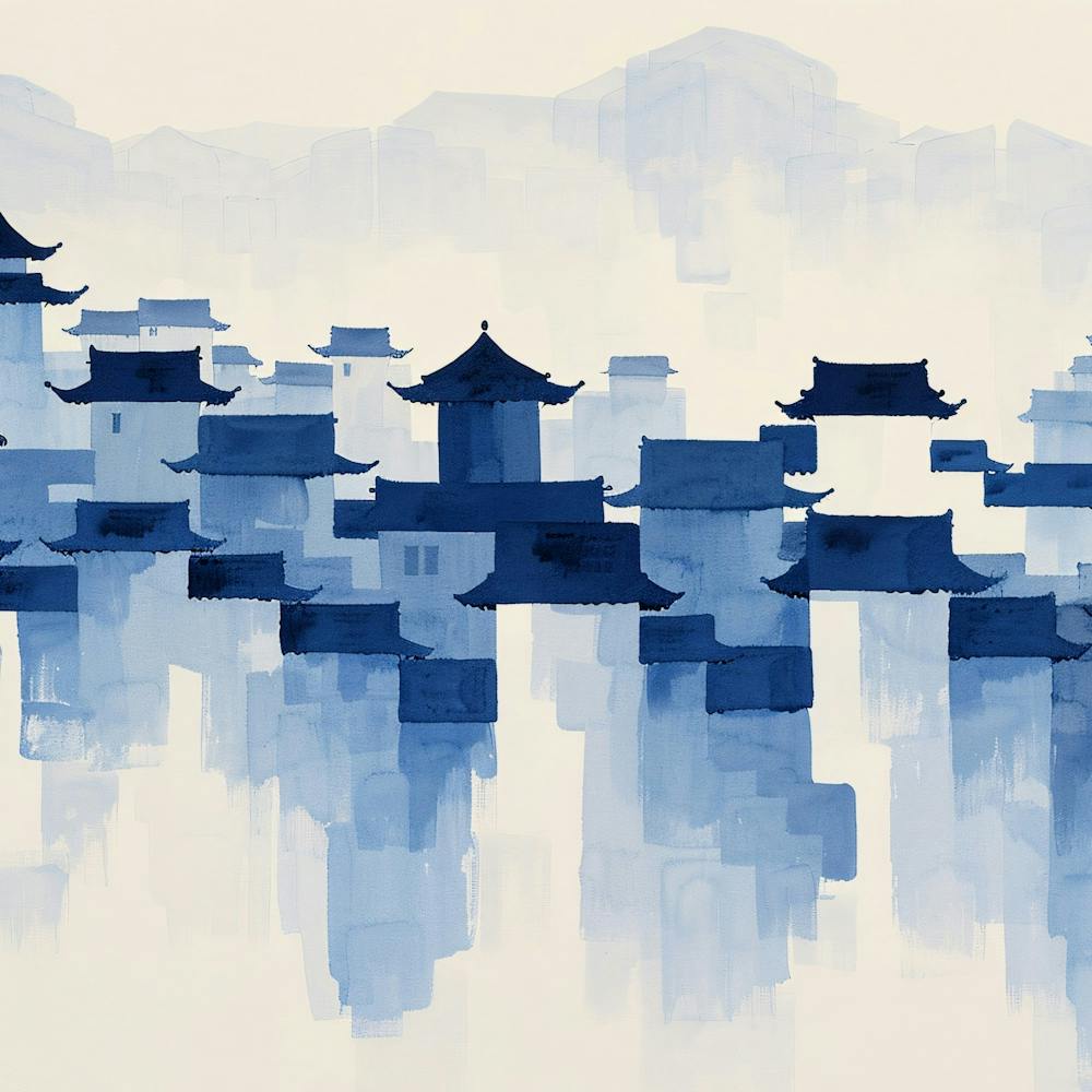 Blue Chinese Village