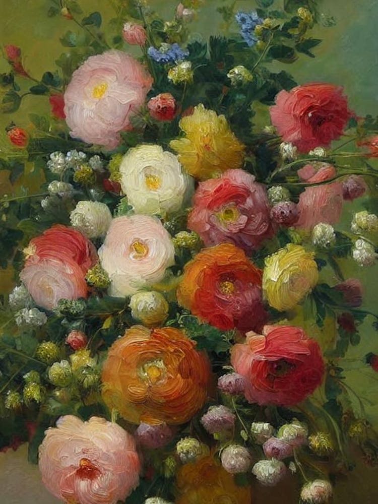 Ranunculus Painting 5 Flower