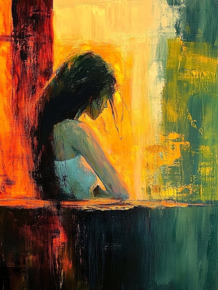 Woman Looking Out A Window